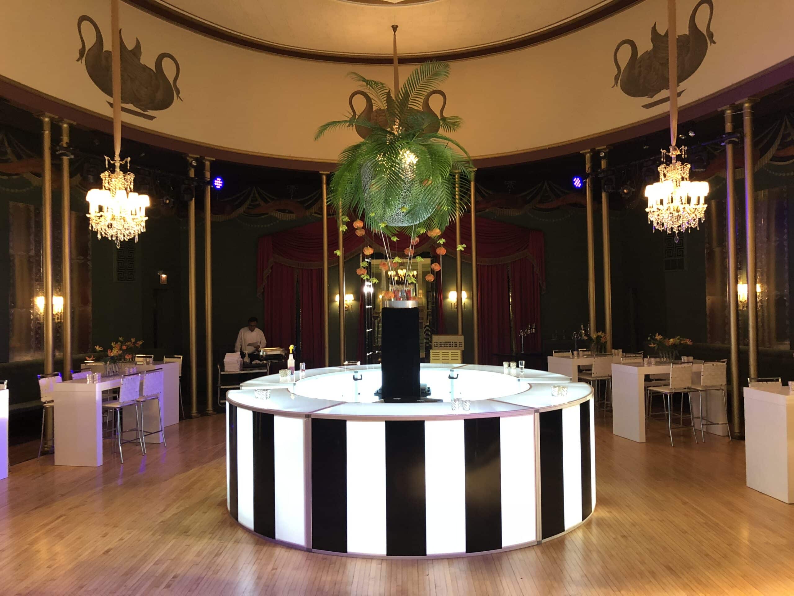 Branded LED bar for T-Mobile Center event furniture rental in Kansas City
